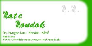 mate mondok business card